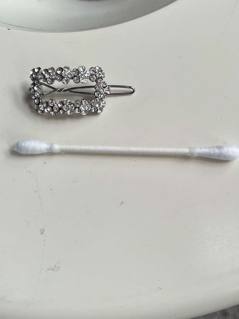 Crystal Rectangle Rhinestone Hair Barrette - Picture 7 of 7